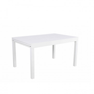 Table de jardin extensible aluminium - 135/270cm - 10 places - Blanc - ANDRA