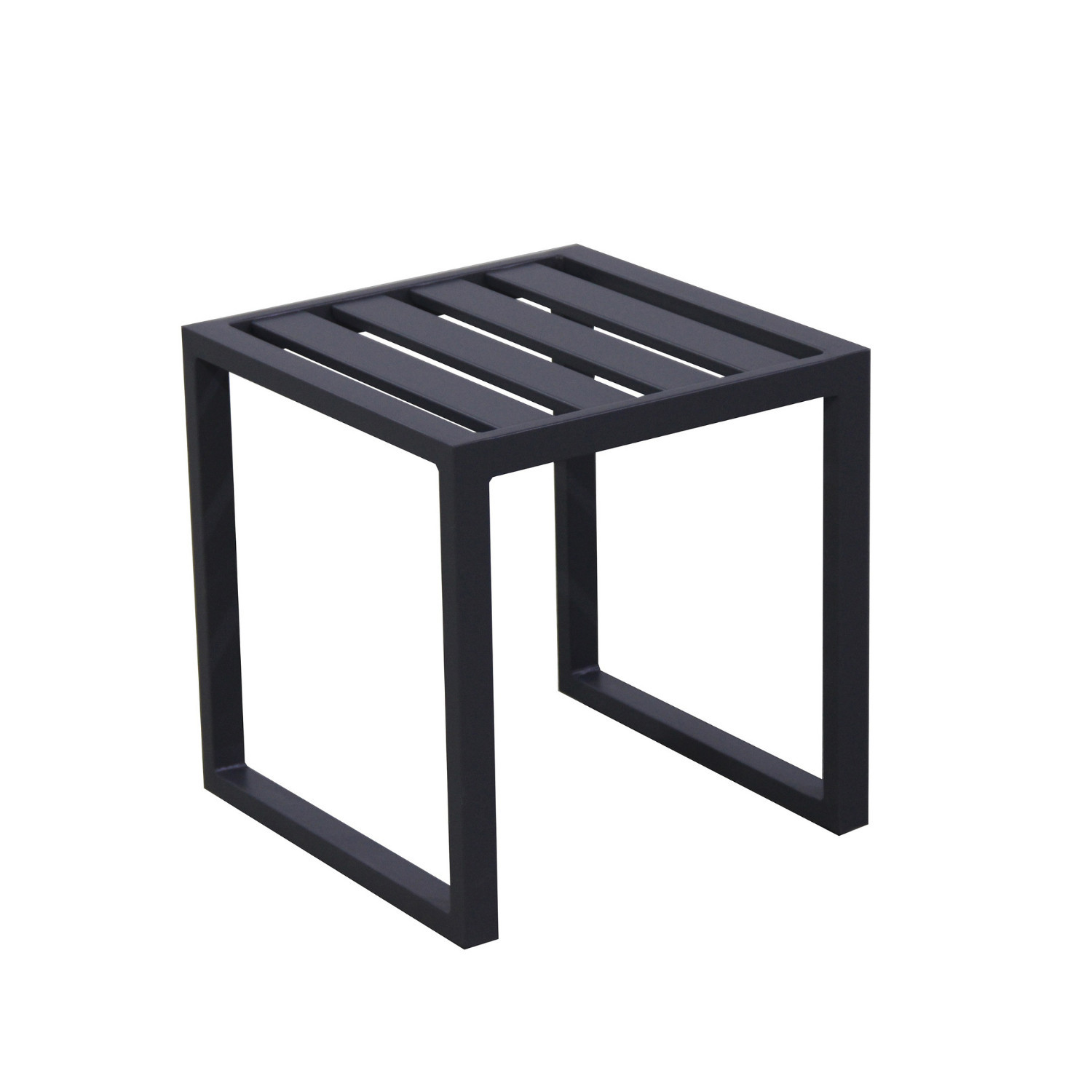 Salon de Jardin Haut de Gamme d'Angle 5 places Sophia Noir Anthracite - Salon  de jardin Alu d'angle