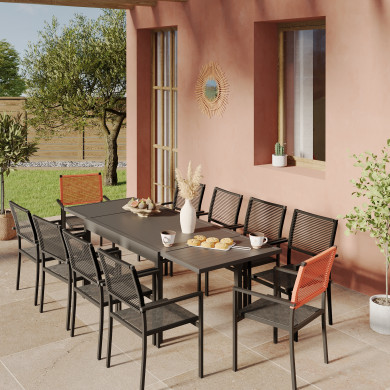 Ensemble table et fauteuils de jardin pliant aluminium Textilux 4 personnes  Padua - Sieger Exclusiv