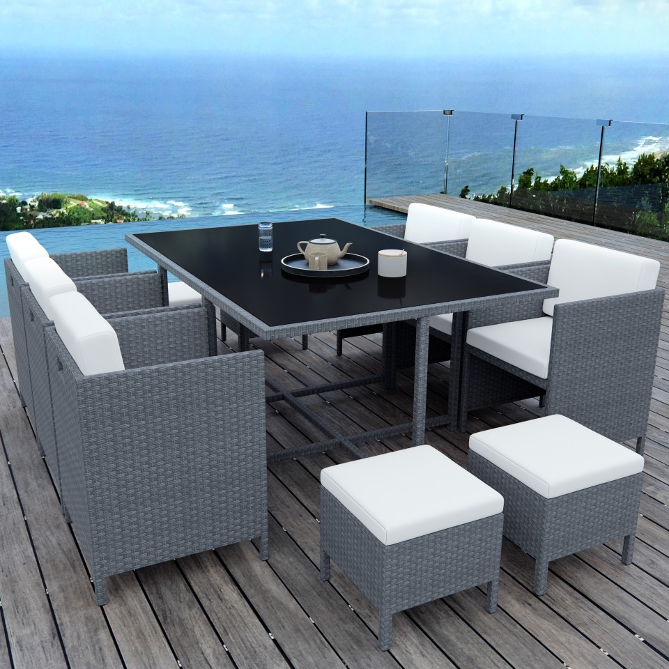 Munga 10 Places Ensemble Encastrable Salon Table De Jardin